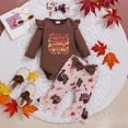 thumbnail image 2 of Enyan Baby Girl Clothes Newborn Infant Thanksgiving Outfits Cute Cartoon Romper+Pant+Headband 3 Piece Fall Winter Clothing Set（Size 6-9 Months）, 2 of 9