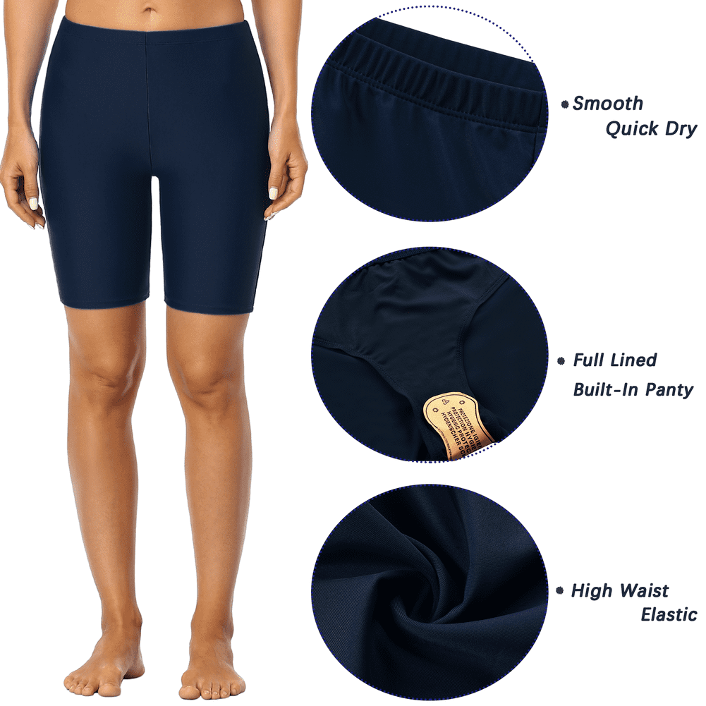 Mycoco Women's Swim Shorts UPF 50+ Swim Bottom Multi-Functional Board Shorts Rash Guard