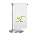 thumbnail image 2 of Monogrammed Bath Towel, Personalized Gift, 27 x 54 inches - Set of 2 - Gold Script Embroidered Towel - 100% Turkish Cotton- Soft Terry Finish - for Bathroom or Spa - Script Z White, 2 of 3