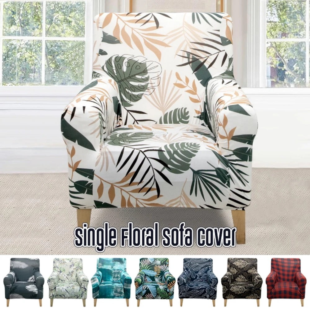 ATJIA Banquet Armchair Slipcover Printed Chair Covers with Arms Stretch Club Chair Slipcover Soft Armchair Sofa Covers for Living Room