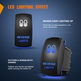 thumbnail image 3 of Nilight Reverse Lights Rocker Switch Led Light Bar Switch 5 Pin Laser On Off SPST switches 20A/12V 10A/24V Switch Blue with Jumper Wires Set for Cars Trucks Boats ATVs UTVs RVs, 2 Years Warranty, 3 of 9