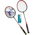 thumbnail image 2 of TJ Global Badminton Racquet Set, Pair of 2 Rackets with 3 Shuttlecocks and Carrying Bag Included, for Professional & Beginner Players, Lightweight Carbon Fiber (Orange), 2 of 4