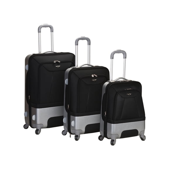 Rockland Luggage Rome 3 Piece Hybrid Softside (EVA)/Hardside (ABS) Spinner Luggage Set, Multiple Colors