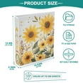 thumbnail image 3 of FORMRS 3 Ring Binder 1.5 inch with Pockets Set of 2 Clip Board 200 Sheets Capacity, Beige Sunflowers, 3 of 8