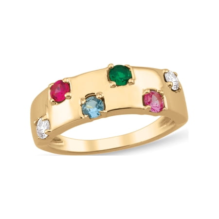 Personalized Alternate Birthstone Family Ring in 14K Gold by Jewlster