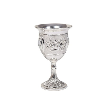 

NUOLUX Inlay Style Zinc Alloy Goblet Wine Goblet Carved White Liquor Glass Stem-cup Stemware for Home Bar Party (Silver Random Flower Pattern)