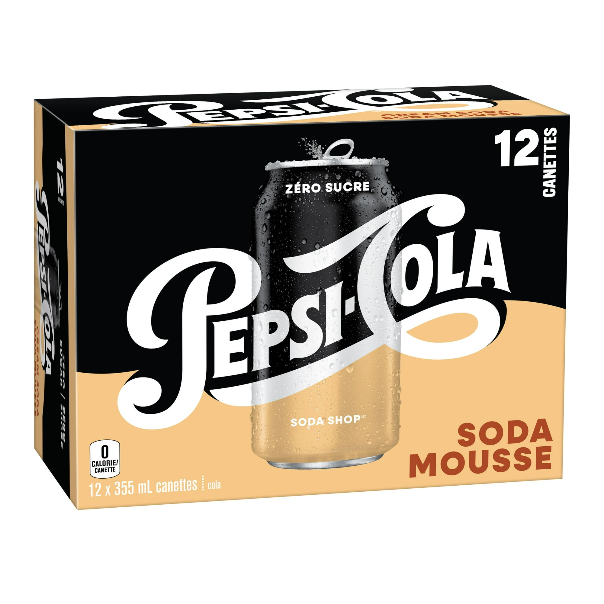 Pepsi Cola Zero Sugar Soda Shop Cream Soda 12x 355 ml, Cans