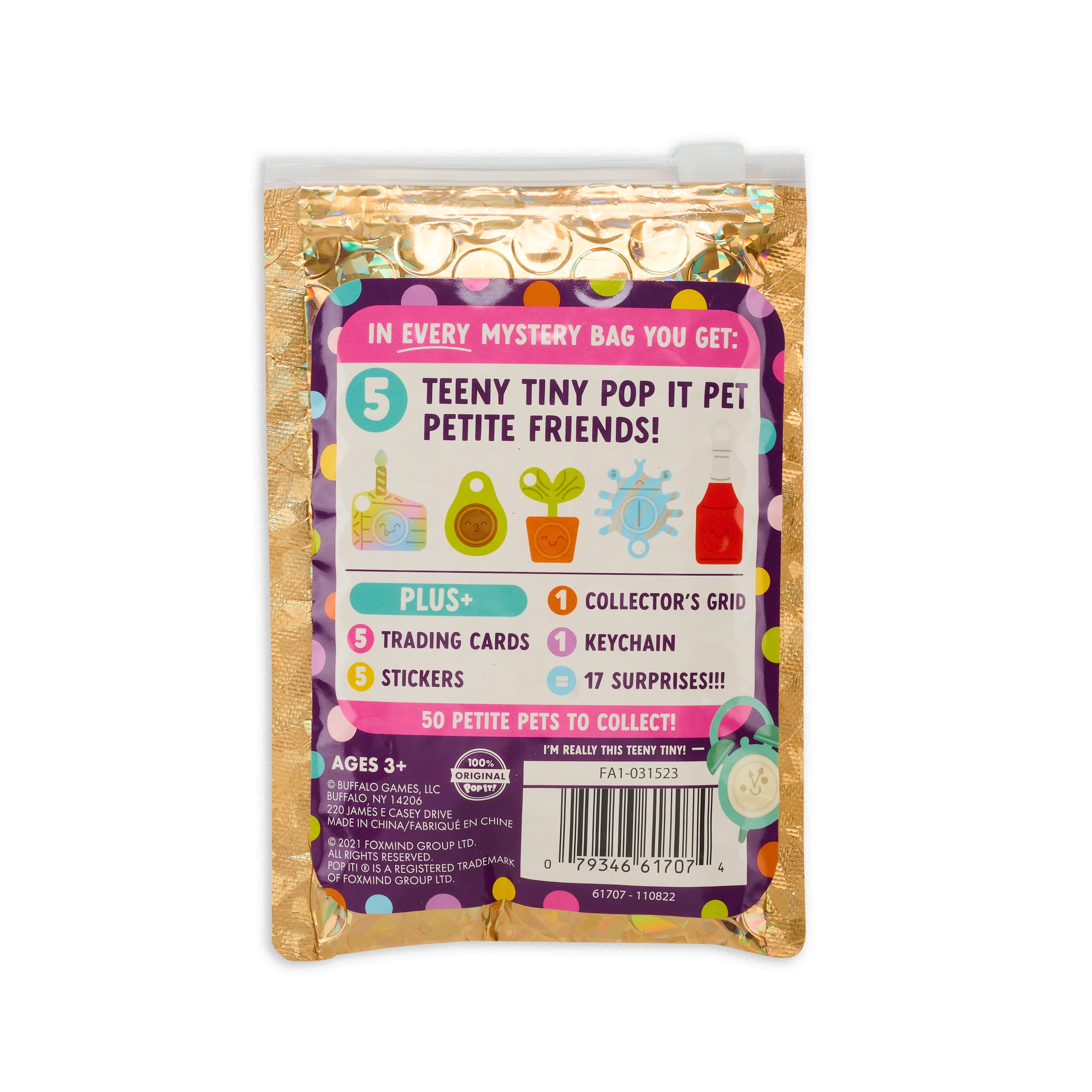 Official Pop It Pets Petites Mini Collectible Mystery Bag for Children Ages 3+, by Buffalo Games