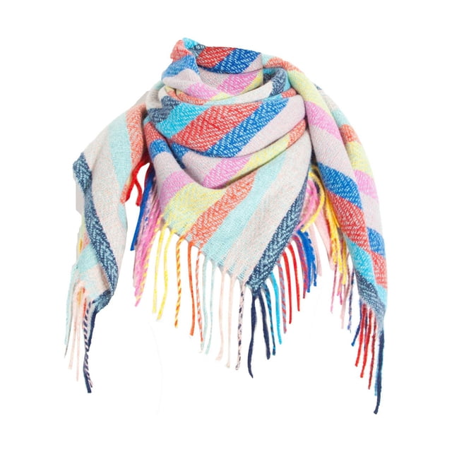 Foulard d'Hiver pour Femmes Mode Hiver Femmes Foulard Colorée Décontractée Foulard Carrée à Pompons Châle Foulard pour Femmes Foulard d'Hiver pour Femmes Hiver Foulard d'Hiver pour Femmes