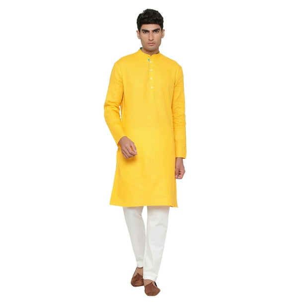 ELINA FASHION Men's Cotton Kurta Pajama Set Tunic Indian Festival Traditional Wear