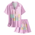 thumbnail image 4 of LRen Girls Easter Outfits Size 4 Egg Painted Shirt and Pant Casual Set with Pockets Comfortable Silk Button Top Collared Easter Home Outfit Set Easter Gifts, 4 of 4