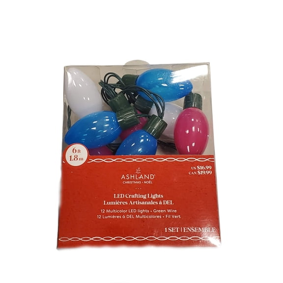 Ashland Christmas LED Lights 6 ft - Blue, Pink, White