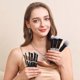 thumbnail image 2 of 16Pcs ULTRA SOFT Labeled Pro Makeup Brushes Set with Foundations Powder Blush Concealer Blending Eyeshadow Contour Brush (12Pcs Shiny Black), 2 of 4