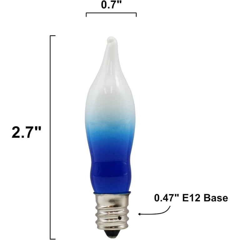 Blue & White Flame Tip Bulbs - 12 Pack for Menorahs photo 3