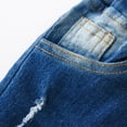 thumbnail image 4 of CPNG Girls Skinny Ripped Jeans Elastic High Waisted Stretch Slim Fit Distressed Jeans Skinny Denim Pants(Dark Blue,6-7 Years), 4 of 8