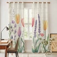 thumbnail image 4 of Spring Floral Kitchen Curtains 84 Inch Length, Summer Colorful Tulip Botanical Vintage Grommet Top Bedroom Living Room Curtains, Light Filtering Cafe Curtain Drapes 2 Panels Set 84''x84'', 4 of 9