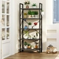 thumbnail image 6 of Dextrus 5-Tier Industrial Ladder Freestanding Bookcase with Open Storage Shelves, Gray & Black, 6 of 10