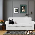 thumbnail image 6 of JIATER 4-Piece Sofa Cover Stretch Couch Cover Velvet Sofa Slipcover Furniture Protector with 3 Cushion Covers,Sofa White, 6 of 7