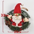 thumbnail image 2 of Christmas Accessories Plush Snowman/Santa Claus Decoration Front Door Christmas Flower Rattan Wreath, 2 of 3