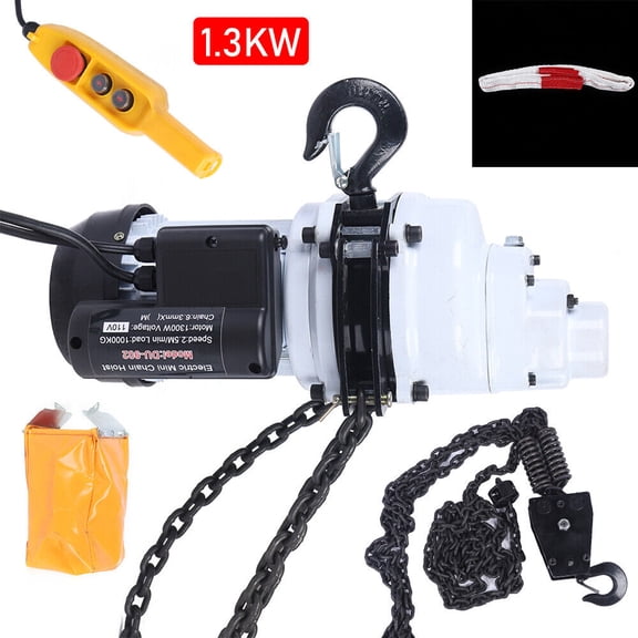 SHZICMY 2200LBS/ 1 Ton Electric Chain Hoist Single Phase Hoist Crane 10 FT Chain 110V
