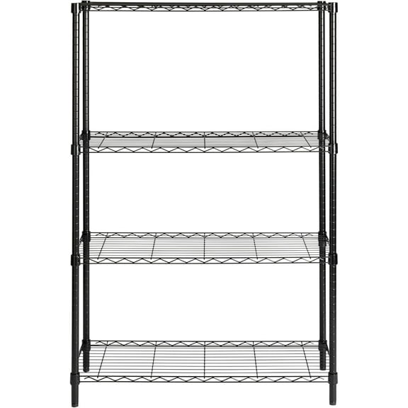 SHF-01908 Adjustable Storage Shelving Unit, 250-Pounds Per Shelf, Black, 4-Tier, 36Lx14Wx54H