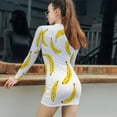 thumbnail image 5 of Yellow Bananas Scattered White Background Women's Long Sleeve Bodycon Dress Soft Stretchy For Everyday Wear And Special Occasions, 5 of 6