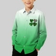 thumbnail image 2 of RXMEKW Chemise à Manches Longues Imprimée pour la Saint-Patrick pour Garçons avec Col Rabattu, 95 % Coton 5 % Spandex, Vert, 2 of 7