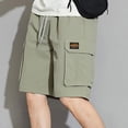 thumbnail image 5 of LbsKUS Long Cargo Shorts for Mens Casual Below The Knee Capri Baggy Shorts Comfortable Twill Elastic Waist Short Summer Outdoor Work Cargo Shorts with Pockets,Khaki,M, 5 of 6