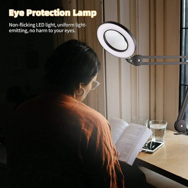 1 lampe de bureau LED Eye Protection Clip, lampe de lecture avec port USB,  lampe de