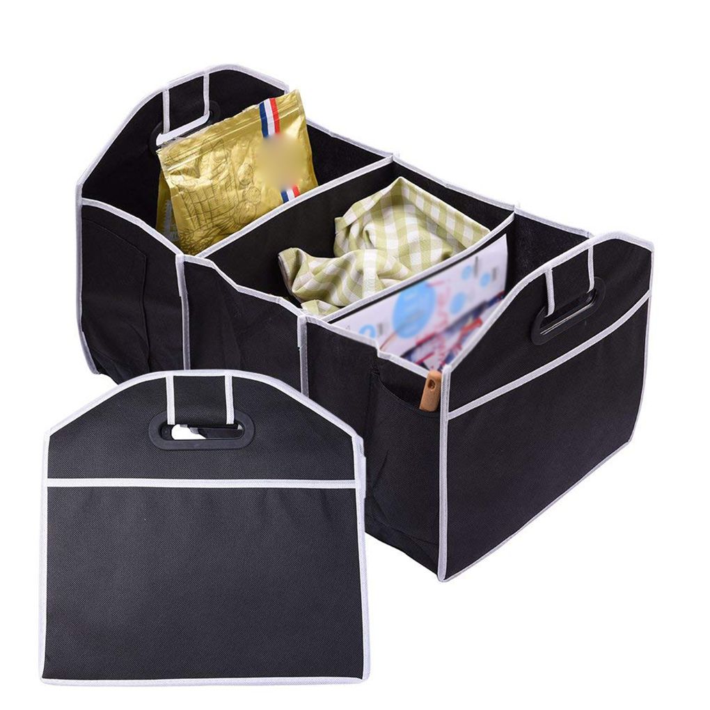 Dalx Car Trunk Accessories Organizer Collapsible Toys Food Storage Cargo Container Bags Box Bin