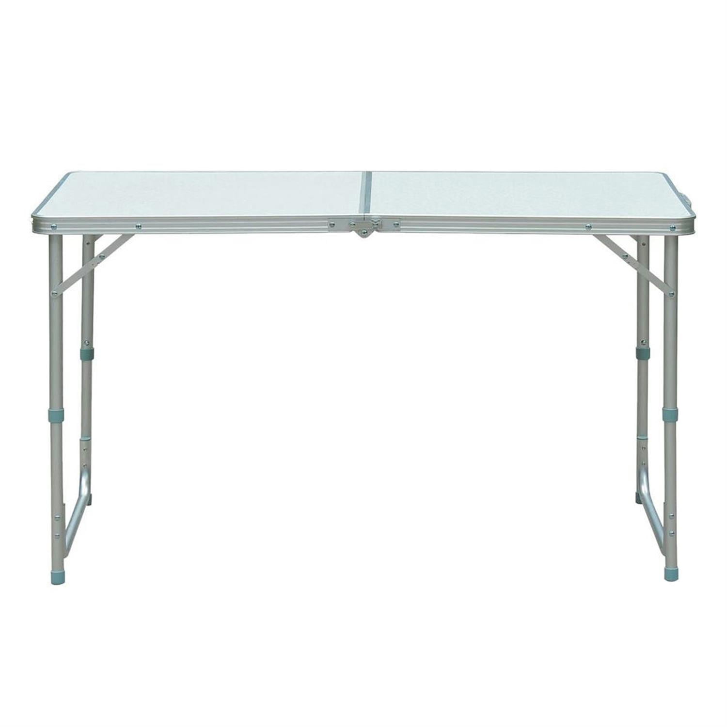 Demi Bonn 47" Aluminum Lightweight Portable Folding Easy Clean Camping Table with Carrying Handle, Collapsible Outdoor Table for Picnics, Silver