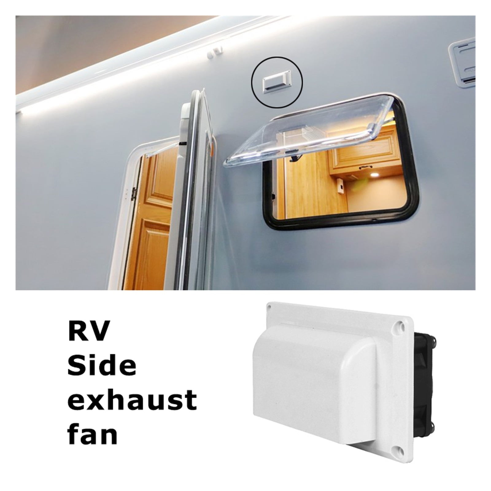RV Side Ventilation Exhaust Fan 12V6W Range Hood Side Air Vent For Caravan Motorhome Camper Trailer Kitchen Accessories ,Quiet and Water Resistant