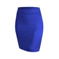 thumbnail image 4 of Made by Johnny Women's Elastic Waist Stretch Bodycon Midi Pencil Skirt Above The Knee Length Classic Skirt XXXL ROYAL, 4 of 5