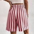 thumbnail image 3 of Womens Cotton Linen Summer Striped Shorts Elastic High Waisted Drawstring Casual Shorts Y2k Beach Vacation Clothes, M, 3 of 4