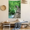 thumbnail image 2 of Forest Tapestry, Path and the Waterfall Board in Croatia Cascade Garden Lake Fence Peaceful View, Wall Hanging for Bedroom Living Room Dorm Decor, 40W X 60L Inches, Brown Green, by Ambesonne, 2 of 5