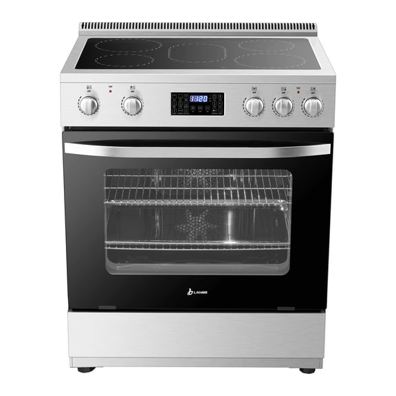 Lanbo 30 inch 5.9 CU.ft. Freestanding Electric Convection Range with Air Fry and Rotisserie, Electric cord or plug is not included