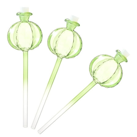 Pack of 3 Colorful Glass Plant Watering Globes Self Watering Irrigation Stake