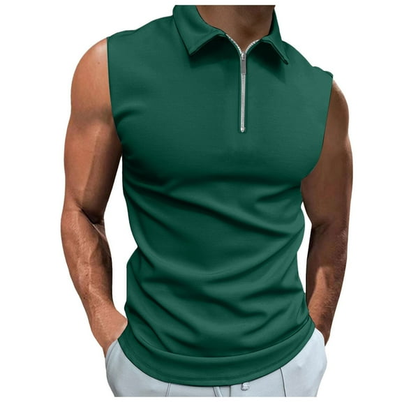 Fgnfyis Men's Sleeveless Shirts for Casual Wear Versatile Holiday Tops Sports Vests Trendy Summer Garments Comfortable Everyday Attire Tank Tops for Men Green M