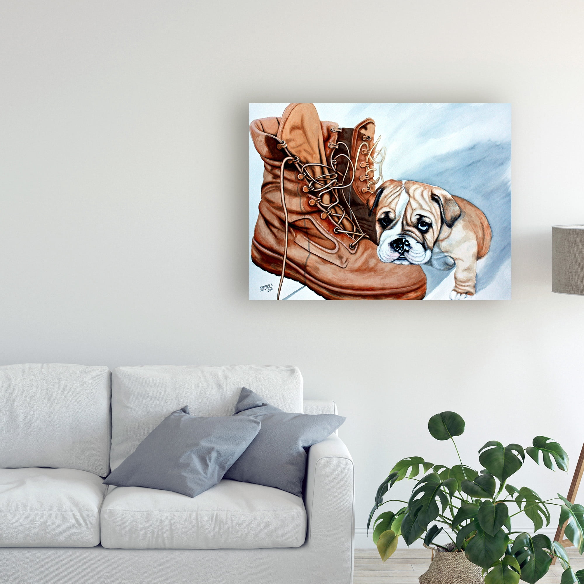 Trademark Fine Art 'Boots Bulldog' Canvas Art by Patrick Sullivan