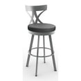 thumbnail image 1 of Amisco Washington 30" Swivel Stool - Black Faux Leather /Glossy Gray Metal, 1 of 4
