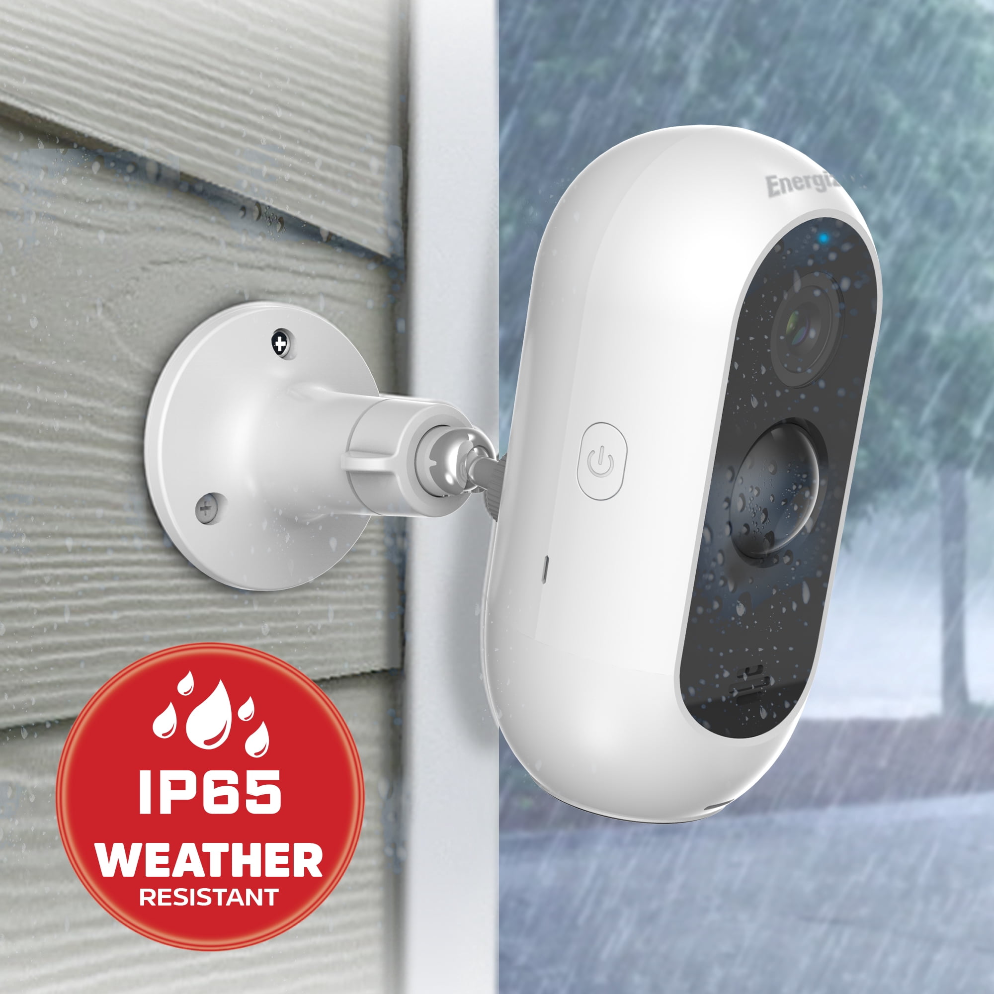 Energizer 2K Smart Camera, Wireless Outdoor Security Camera with Rechargeable Battery, White