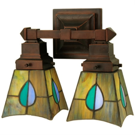 31230 Meyda 12"W Mackintosh Leaf 2 Lt Wall Sconce.609