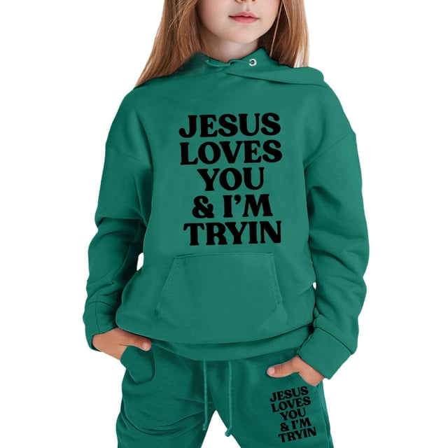 TSADFHJI Tenues pour Bébé Fille Ensemble à Capuche Manches Longues 2-3 Ans Vert