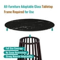 thumbnail image 5 of 28 Inch Round Tempered Glass Table Top, Round Black Glass Desktop with Marble Design, 3/10 Inch Thick Tempered Glass, DIY Replacement and Cover Desktop for Dining Table, Coffee Table, Office Table, 5 of 8