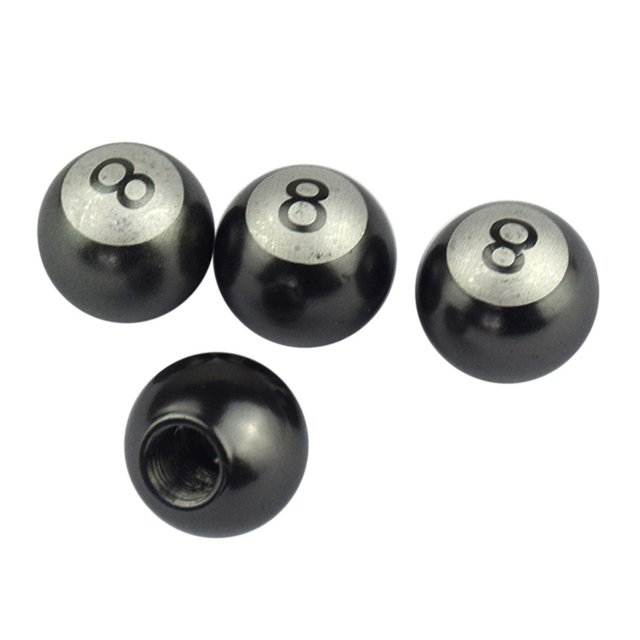 4 X Tapas de Vástago de Válvu de Neumático de Rueda Cubiertas de Válvu de Vástago de Neumático para Coche, Camión, Bicicleta, Motocicleta gris Soledad Casquillo de la válvula de aire del neumático de bola