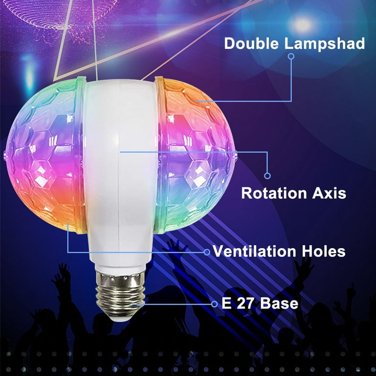 LED Stage Lamp RGB E27 DJ KTV Disco Laser Light Party Lights Sound