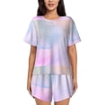 thumbnail image 1 of Fotbe Rainbow Conjunto de Pijama Estampado para Mujer, 2 Piezas, Ropa de Dormir con Camiseta de Manga Corta y Shorts Suaves-X-Large, 1 of 6