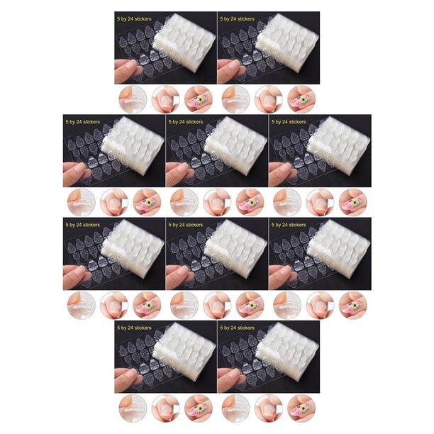 Vogacara 120 piezas de pestañas adhesivas, práctica prensa impermeable en las uñas, pegamento de pestañas adhesivas, pegatinas de cinta de doble cara Type1 NO1 Vogacara CBP230749