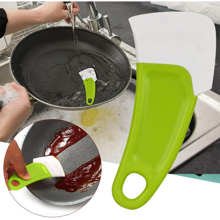 AIEOTT Household Pots Pans Dishes Grease Heat Resistant Cleaning Flexible  Thicker Scraper Clean Spatula Plastic Pan Scraper Tools For Iron Skillets  Cookware Pan Dishes 