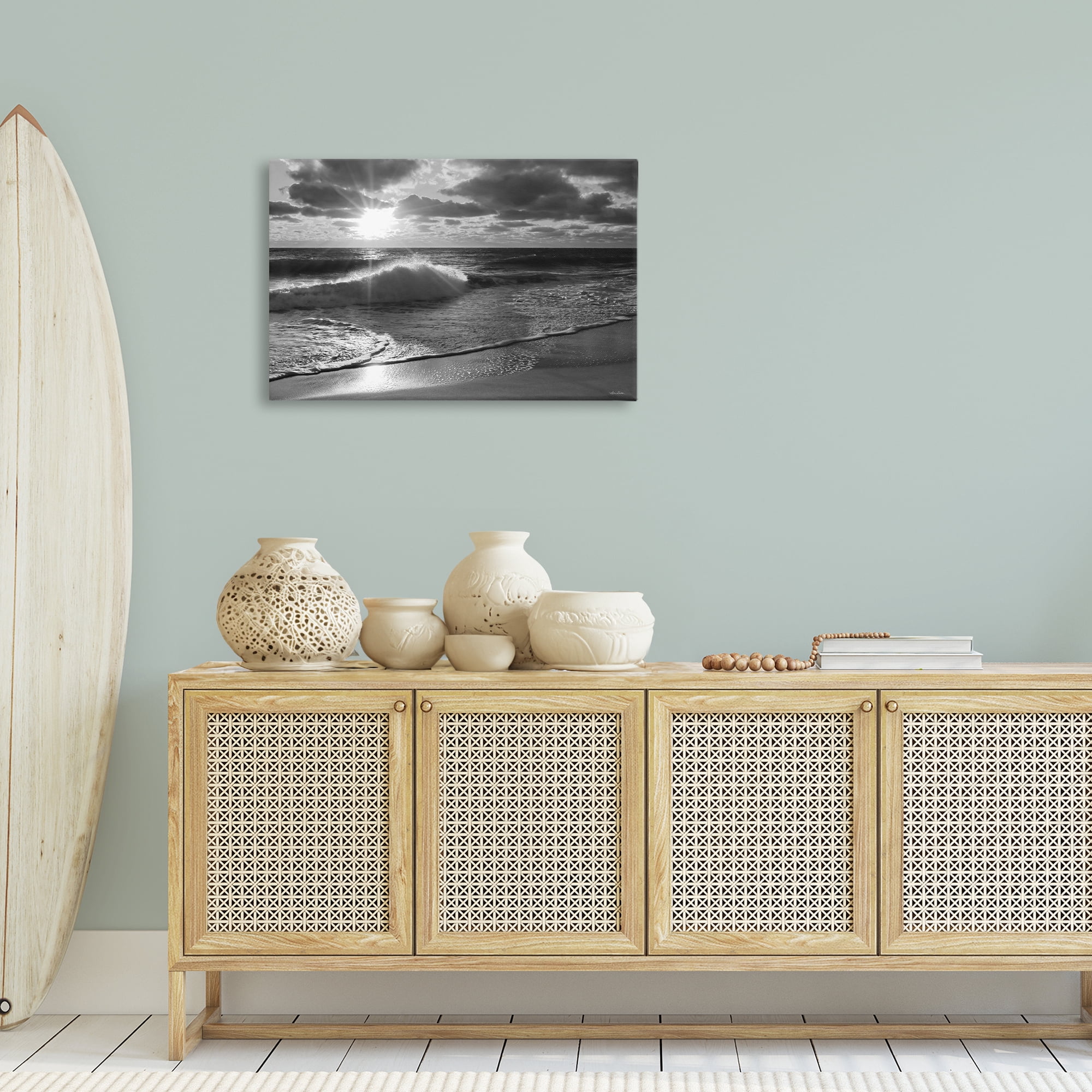 Stupell Industries Sunset Crashing Wave Landscape Photography Gallery Wrapped Canvas Art Print Wall Art, 30 x 20